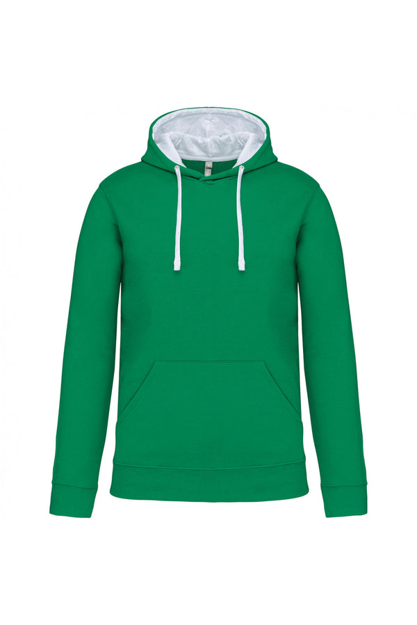 SweatShirt Homem c\capuz em constraste (1 de 2)-Kelly Green/Branco-XS-RAG-Tailors-Fardas-e-Uniformes-Vestuario-Pro