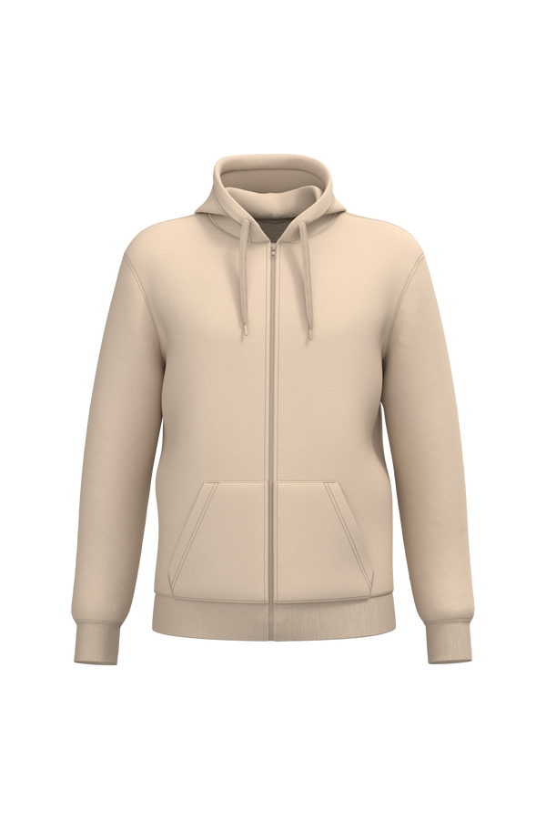 SweatShirt Reciclada c\Fecho e Capuz Malveira-Areia Claro-S-RAG-Tailors-Fardas-e-Uniformes-Vestuario-Pro