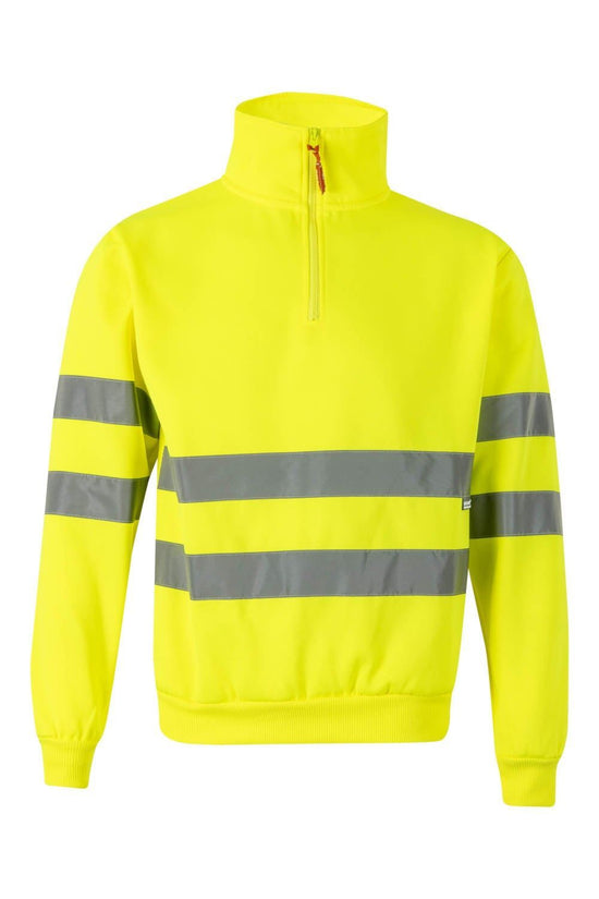 SweatShirt c\meio fecho Alta Visibilidade-Amarelo-S-RAG-Tailors-Fardas-e-Uniformes-Vestuario-Pro
