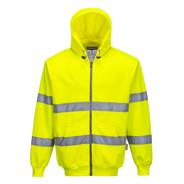 SweatShirt com fecho de alta visibilidade com fecho zip e capuz-Amarelo-XS-RAG-Tailors-Fardas-e-Uniformes-Vestuario-Pro