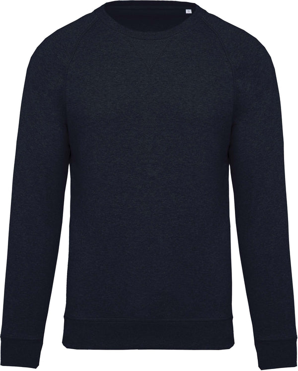 Sweatshirt BIO de homem com decote redondo e mangas raglan-French Azul Marinho Heather-S-RAG-Tailors-Fardas-e-Uniformes-Vestuario-Pro