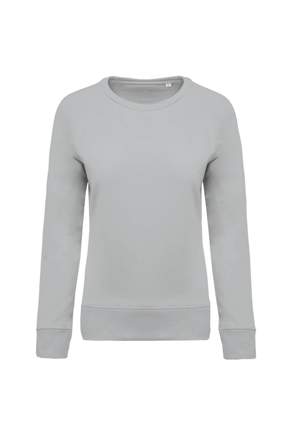 Sweatshirt BIO de senhora com decote redondo e mangas raglan (2 de 2)-Snow Grey-XS-RAG-Tailors-Fardas-e-Uniformes-Vestuario-Pro