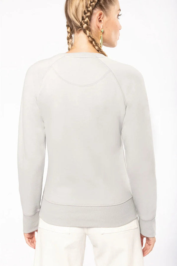 Sweatshirt BIO de senhora com decote redondo e mangas raglan-RAG-Tailors-Fardas-e-Uniformes-Vestuario-Pro