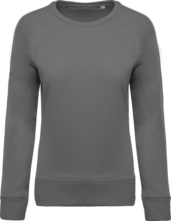 Sweatshirt BIO de senhora com decote redondo e mangas raglan-Storm Grey-XS-RAG-Tailors-Fardas-e-Uniformes-Vestuario-Pro