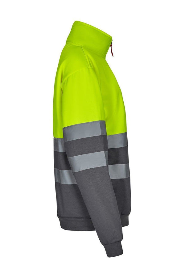 Sweatshirt Bicolor com Fecho-Ecler de Alta Visibilidade-RAG-Tailors-Fardas-e-Uniformes-Vestuario-Pro