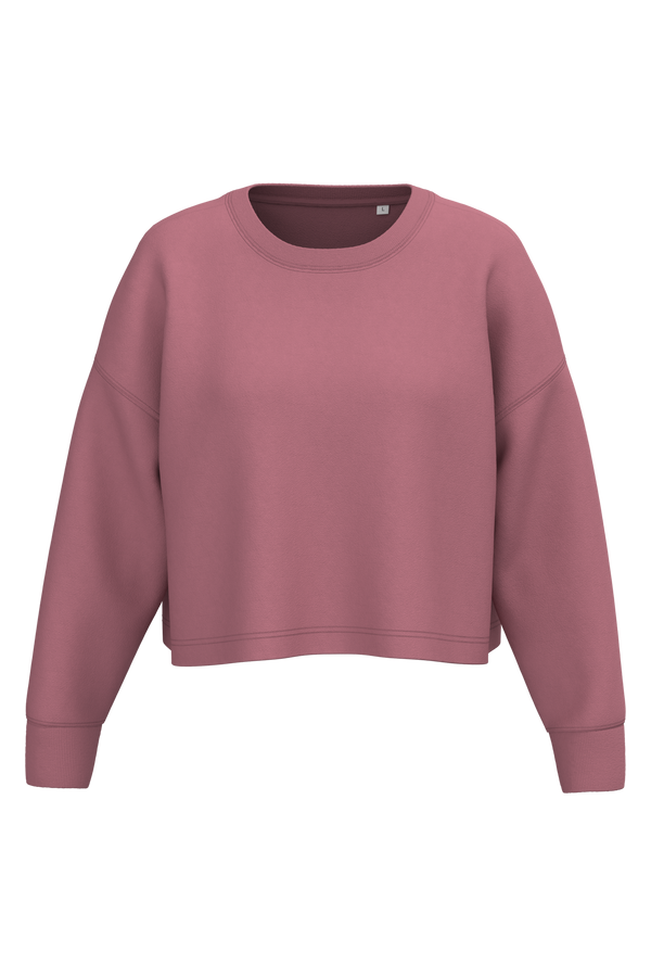 Sweatshirt Curta Decote Redondo Mulher-Rosa Antigo-2XS-RAG-Tailors-Fardas-e-Uniformes-Vestuario-Pro
