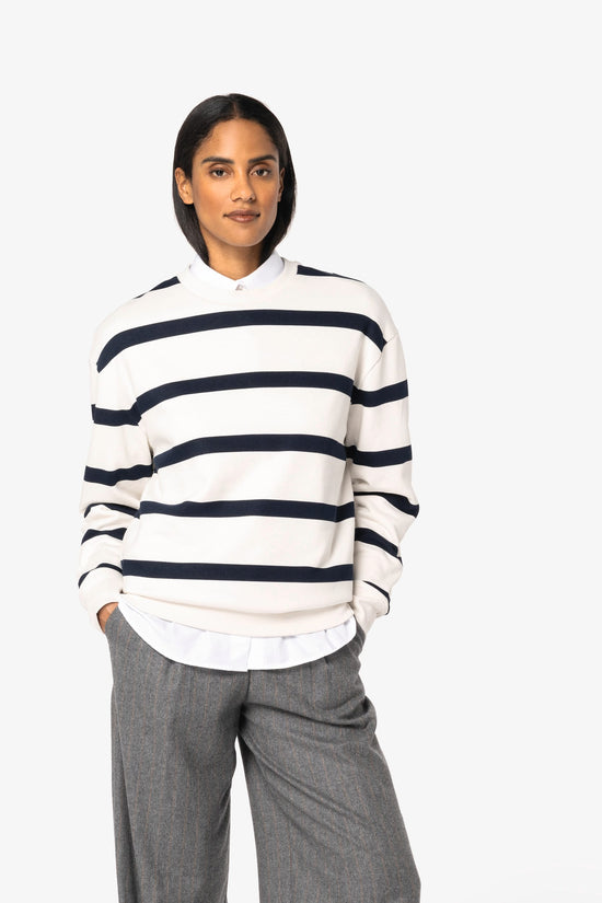 Sweatshirt Decote Redondo às Riscas Unissexo-RAG-Tailors-Fardas-e-Uniformes-Vestuario-Pro