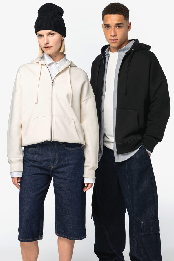 Sweatshirt Eco-responsável com Fecho e Capuz Oversize Unissexo-RAG-Tailors-Fardas-e-Uniformes-Vestuario-Pro