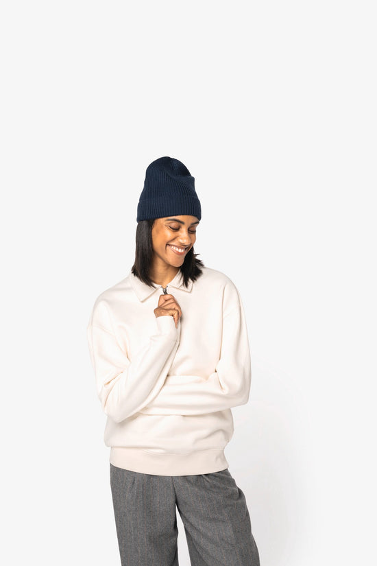 Sweatshirt Gola Polo Meio Fecho Ombros Descaídos Unissexo-RAG-Tailors-Fardas-e-Uniformes-Vestuario-Pro