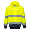 Sweatshirt Iona Enhanced de Alta Visibilidade com Fecho e Capuz-Amarelo/marinho-S-RAG-Tailors-Fardas-e-Uniformes-Vestuario-Pro