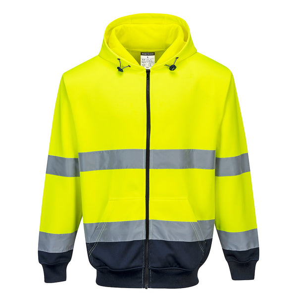 Sweatshirt Iona Enhanced de Alta Visibilidade com Fecho e Capuz-Amarelo/marinho-S-RAG-Tailors-Fardas-e-Uniformes-Vestuario-Pro