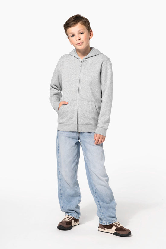 Sweatshirt Reciclada com Fecho e Capuz Criança-RAG-Tailors-Fardas-e-Uniformes-Vestuario-Pro