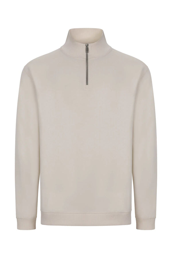 Sweatshirt Unissexo Meio Fecho Hervey-Ivory - 309-XS-RAG-Tailors-Fardas-e-Uniformes-Vestuario-Pro