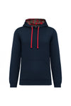 Sweatshirt c/capuz em contraste estampado unissexo-Azul/Vermelho-XS-RAG-Tailors-Fardas-e-Uniformes-Vestuario-Pro