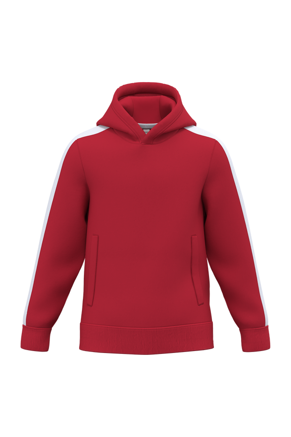 Sweatshirt com Capuz Bicolor de Criança-Vermelho Desportivo / Branco-4/6 Anos-RAG-Tailors-Fardas-e-Uniformes-Vestuario-Pro