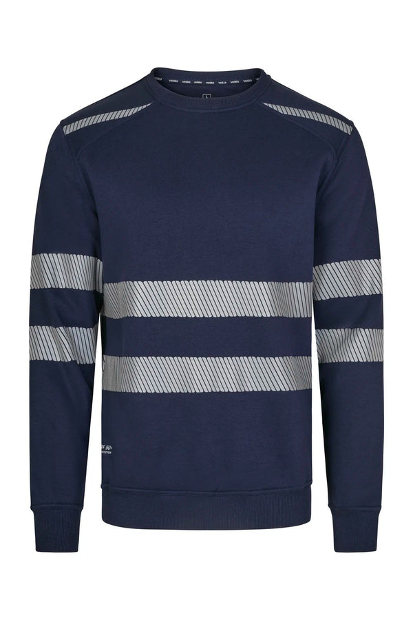 Sweatshirt com Gola Redonda e Faixas Segmentadas de Visibilidade Melhorada-Azul Navy - 61-XS-RAG-Tailors-Fardas-e-Uniformes-Vestuario-Pro