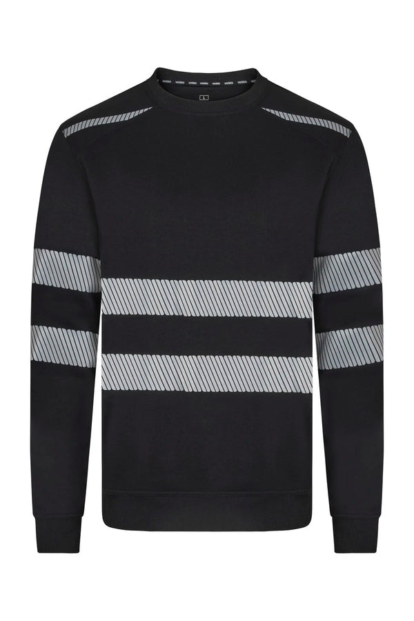 Sweatshirt com Gola Redonda e Faixas Segmentadas de Visibilidade Melhorada-Preto - 00-XS-RAG-Tailors-Fardas-e-Uniformes-Vestuario-Pro