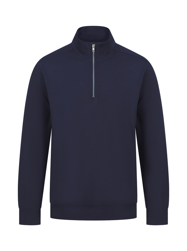 Sweatshirt com Meio Fecho Unissexo-Azul Marinho-XS-RAG-Tailors-Fardas-e-Uniformes-Vestuario-Pro