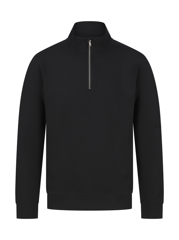 Sweatshirt com Meio Fecho Unissexo-Preto-XS-RAG-Tailors-Fardas-e-Uniformes-Vestuario-Pro