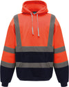 Sweatshirt com capuz de alta visibilidade-Hi Vis Laranja / Azul Marinho-S-RAG-Tailors-Fardas-e-Uniformes-Vestuario-Pro