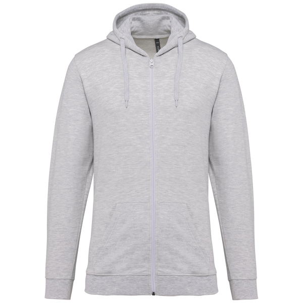 Sweatshirt com capuz e fecho-Cinzento Mesclado Claro-M-RAG-Tailors-Fardas-e-Uniformes-Vestuario-Pro