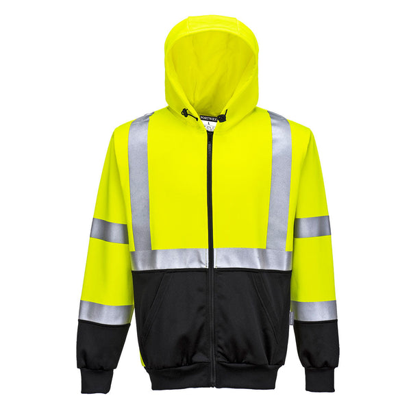 Sweatshirt de Alta Visibilidade com Fecho Zip e Capuz-Amarelo/Preto-S-RAG-Tailors-Fardas-e-Uniformes-Vestuario-Pro
