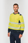 Sweatshirt de Alta Visibilidade em Material Reciclado Decote Redondo Unissexo-RAG-Tailors-Fardas-e-Uniformes-Vestuario-Pro