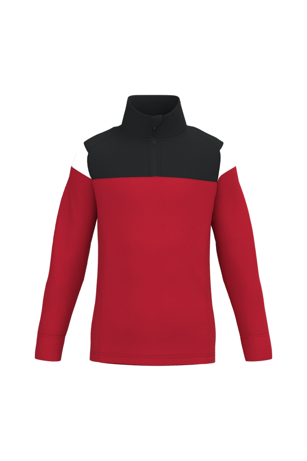 Sweatshirt de Desporto Meio Fecho Criança-Vermelho Desportivo / Preto-4/6 Anos-RAG-Tailors-Fardas-e-Uniformes-Vestuario-Pro