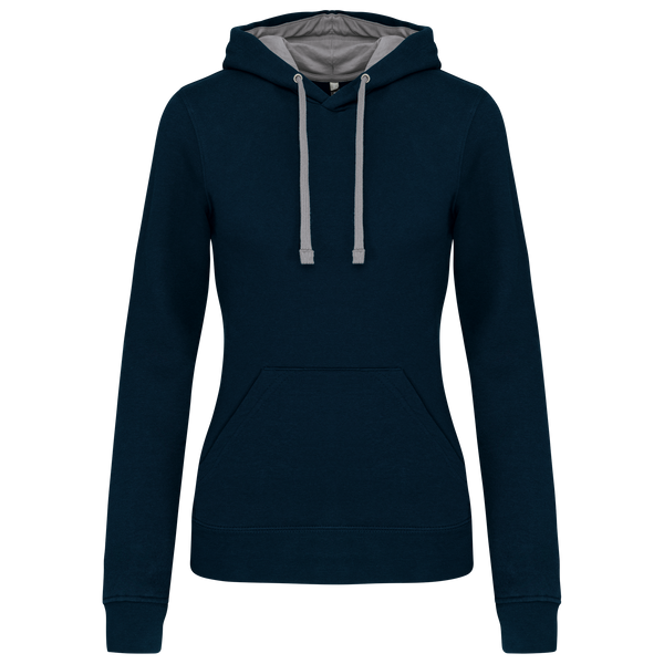 Sweatshirt de Senhora com Capuz em Contraste-Azul Marinho / Cinzento Fino-XS-RAG-Tailors-Fardas-e-Uniformes-Vestuario-Pro