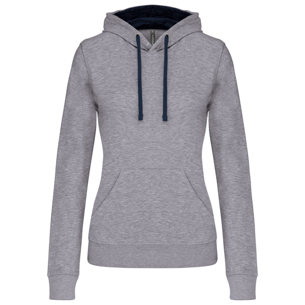 Sweatshirt de Senhora com Capuz em Contraste-Cinzento Oxford / Azul Marinho-XS-RAG-Tailors-Fardas-e-Uniformes-Vestuario-Pro