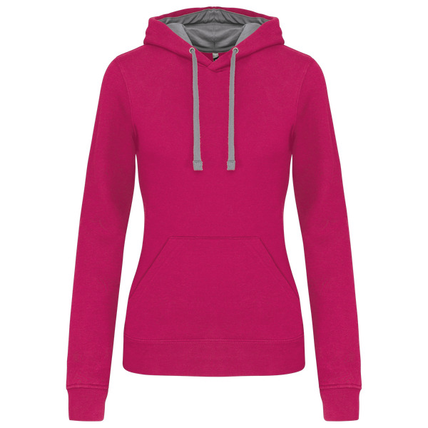 Sweatshirt de Senhora com Capuz em Contraste-Fúcsia / Cinzento Fino-XS-RAG-Tailors-Fardas-e-Uniformes-Vestuario-Pro