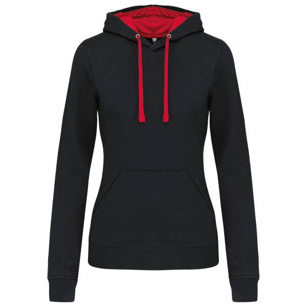 Sweatshirt de Senhora com Capuz em Contraste-Preto / Vermelho-XS-RAG-Tailors-Fardas-e-Uniformes-Vestuario-Pro