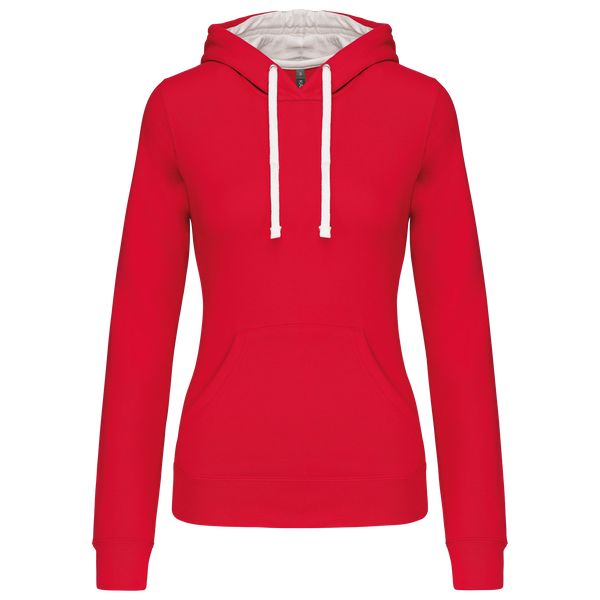 Sweatshirt de Senhora com Capuz em Contraste-Vermelho / Branco-XS-RAG-Tailors-Fardas-e-Uniformes-Vestuario-Pro