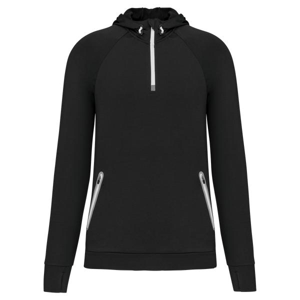 Sweatshirt de desporto 1/2 fecho com capuz-Preto-XL-RAG-Tailors-Fardas-e-Uniformes-Vestuario-Pro