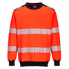 Sweatshirt de gola alta PW3 Hi-Vis-Vermelho/Preto-4XL-RAG-Tailors-Fardas-e-Uniformes-Vestuario-Pro