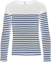 T-SHIRT DE SENHORA À MARINHEIRO DE MANGA COMPRIDA-Striped Branco / Azul Marinho-XS-RAG-Tailors-Fardas-e-Uniformes-Vestuario-Pro