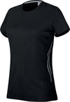 T-SHIRT DE SENHORA DE DESPORTO BI-MATÉRIA-Preto / Silver-XS-RAG-Tailors-Fardas-e-Uniformes-Vestuario-Pro