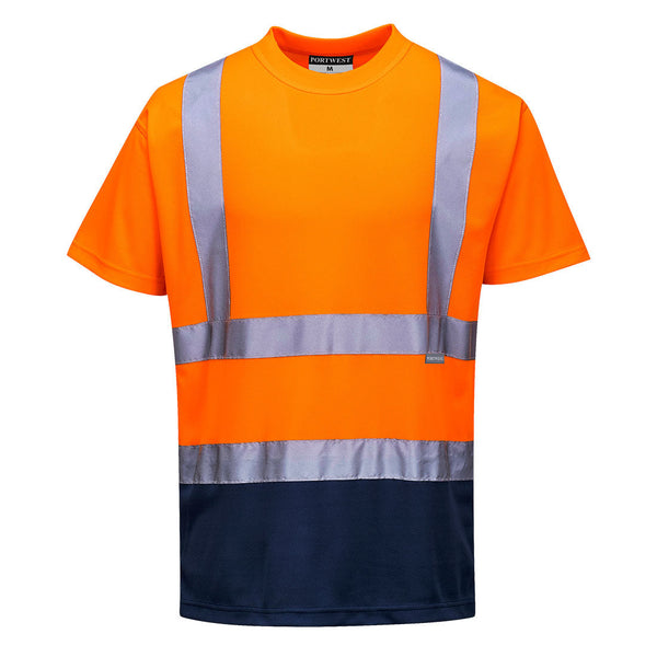 T-Shirt Bicolor-Laranja/Marinho-S-RAG-Tailors-Fardas-e-Uniformes-Vestuario-Pro