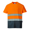 T-Shirt Bicolor de Algodão Comfort de Alta Visibilidade-Laranja/marinho-XS-RAG-Tailors-Fardas-e-Uniformes-Vestuario-Pro