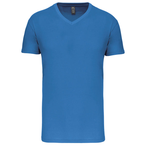 T-Shirt Homem BIO 150IC decote em V-Light Royal Blue-S-RAG-Tailors-Fardas-e-Uniformes-Vestuario-Pro