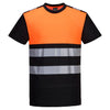 T-Shirt PW3 Hi-Vis Cotton Comfort Class 1 S/S-Preto/Laranja-4XL-RAG-Tailors-Fardas-e-Uniformes-Vestuario-Pro