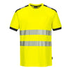 T-Shirt PW3 de Alta Visibilidade Manga Curta-Amarelo/Cinzento-L-RAG-Tailors-Fardas-e-Uniformes-Vestuario-Pro