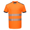 T-Shirt PW3 de Alta Visibilidade Manga Curta-Laranja/Marinho-4XL-RAG-Tailors-Fardas-e-Uniformes-Vestuario-Pro