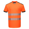 T-Shirt PW3 de Alta Visibilidade Manga Curta-Laranja/Preto-4XL-RAG-Tailors-Fardas-e-Uniformes-Vestuario-Pro