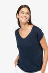 T-Shirt Senhora decote em V Linho Boston-RAG-Tailors-Fardas-e-Uniformes-Vestuario-Pro