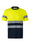 T-Shirt Técnica Bicolor de Alta Visibilidade-AZUL MARINHO/AMARELO FLUORESCENTE - 01/20-S-RAG-Tailors-Fardas-e-Uniformes-Vestuario-Pro