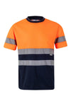T-Shirt Técnica Bicolor de Alta Visibilidade-AZUL MARINHO/LARANJA FLUORESCENTE - 01/19-S-RAG-Tailors-Fardas-e-Uniformes-Vestuario-Pro
