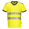 T-Shirt com decote em V PW3 Alta Visibilidade-Amarelo/Preto-4XL-RAG-Tailors-Fardas-e-Uniformes-Vestuario-Pro