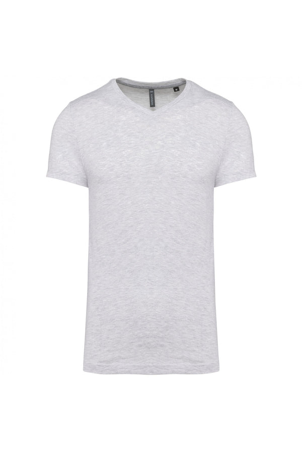 T-Shirt curta decote em V Atenas-Ash Heather-S-RAG-Tailors-Fardas-e-Uniformes-Vestuario-Pro