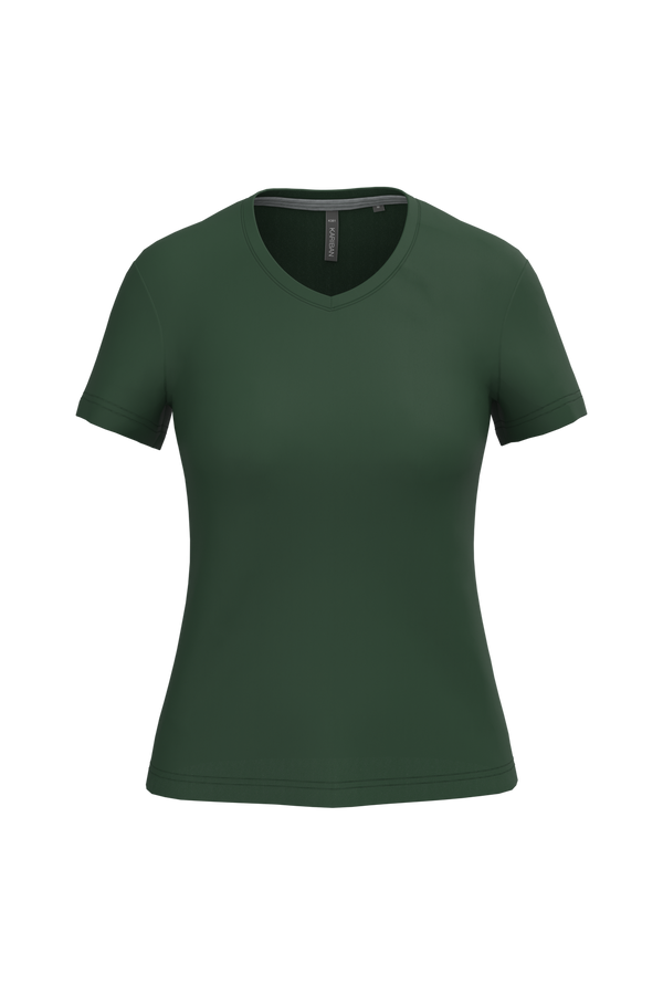 T-Shirt de Senhora Manga Curta Decote em V Atenas (1/2)-Forest Green-S-RAG-Tailors-Fardas-e-Uniformes-Vestuario-Pro